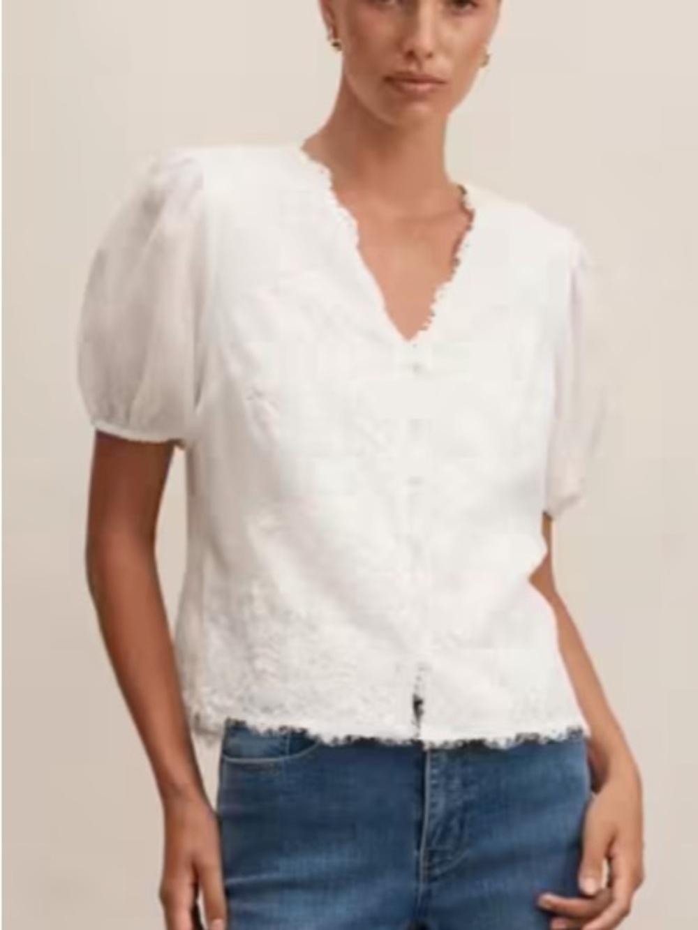 Sable Lace Scallop Blouse - Picture 2 of 5